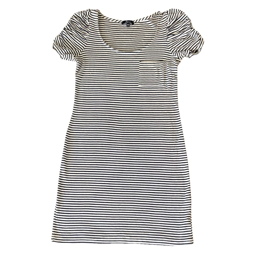 Soprano Black and White Striped Mini Dress